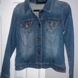 Vintage 90's Harley Davidson Studded Denim Jacket